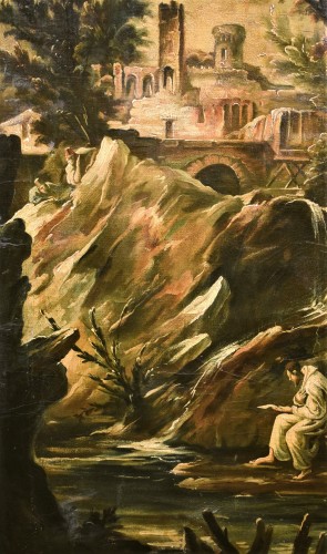 Antiquités - Paysage fantastique - attribué à Alessandro Magnasco - (1667 - 1749)